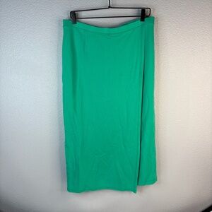 Betabrand - Kelly Green Faux Wrap Skirt 